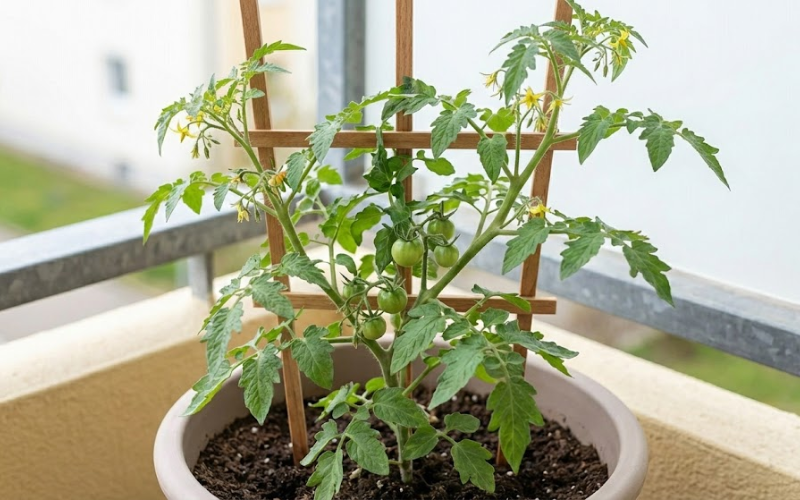 trồng cà chua trong nhà phố