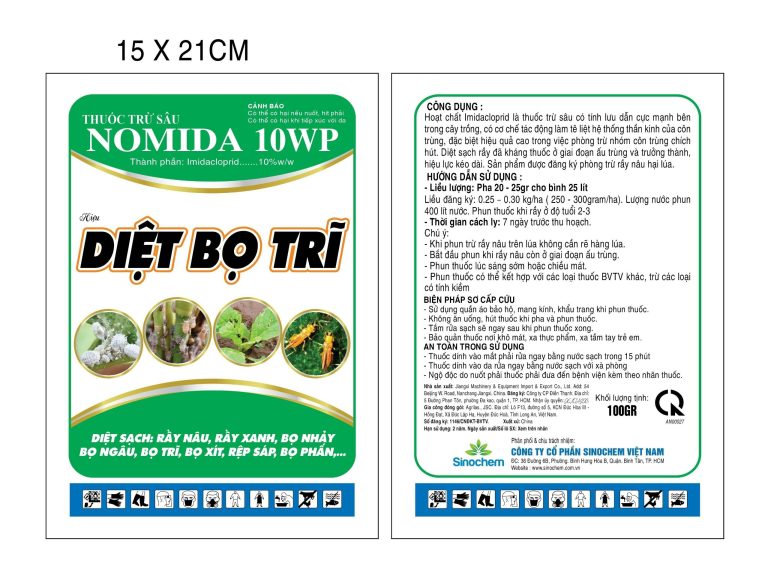 thuốc chứa hoạt chất Imidacloprid 10% w/w