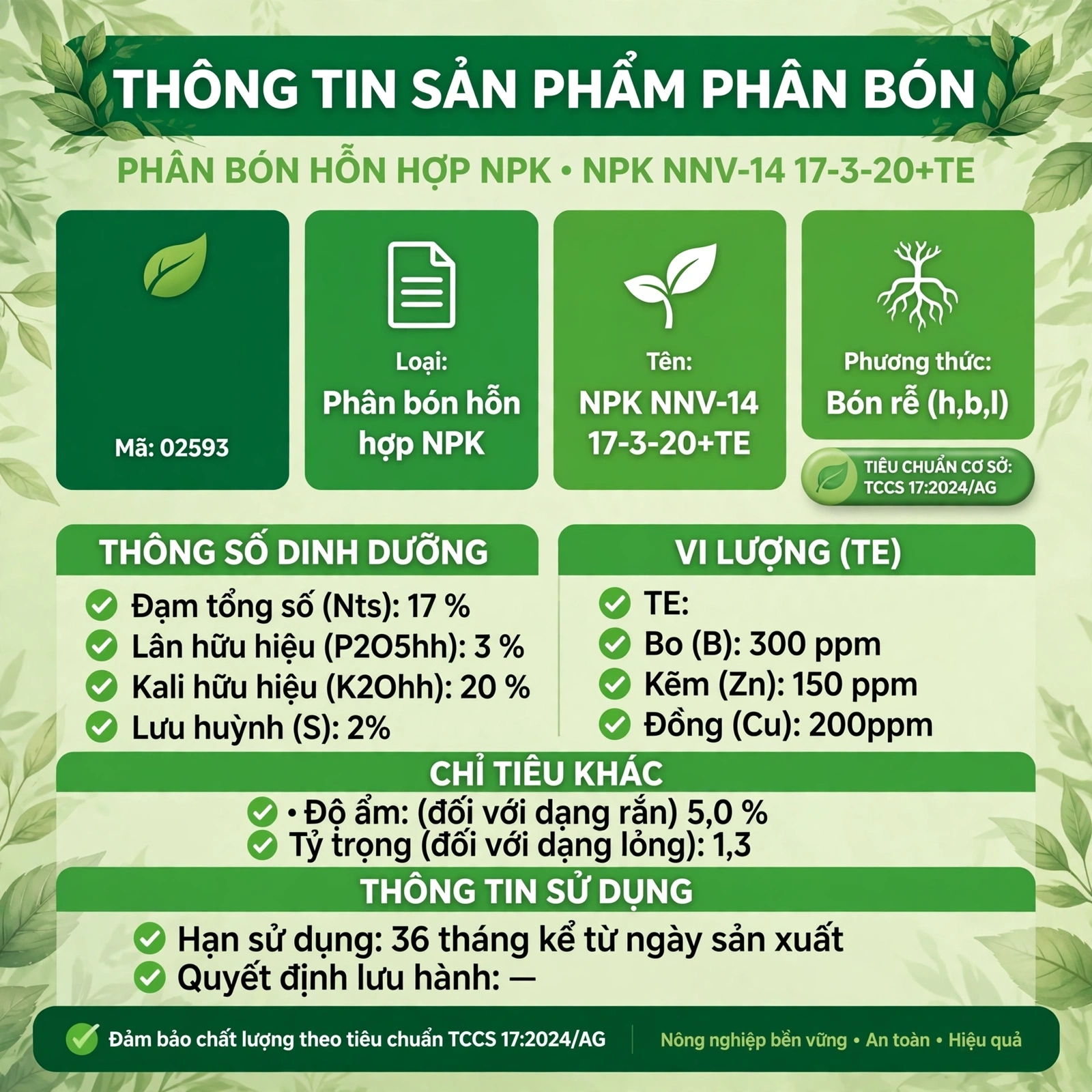 phân bón NPK bổ sung vi lượng TE