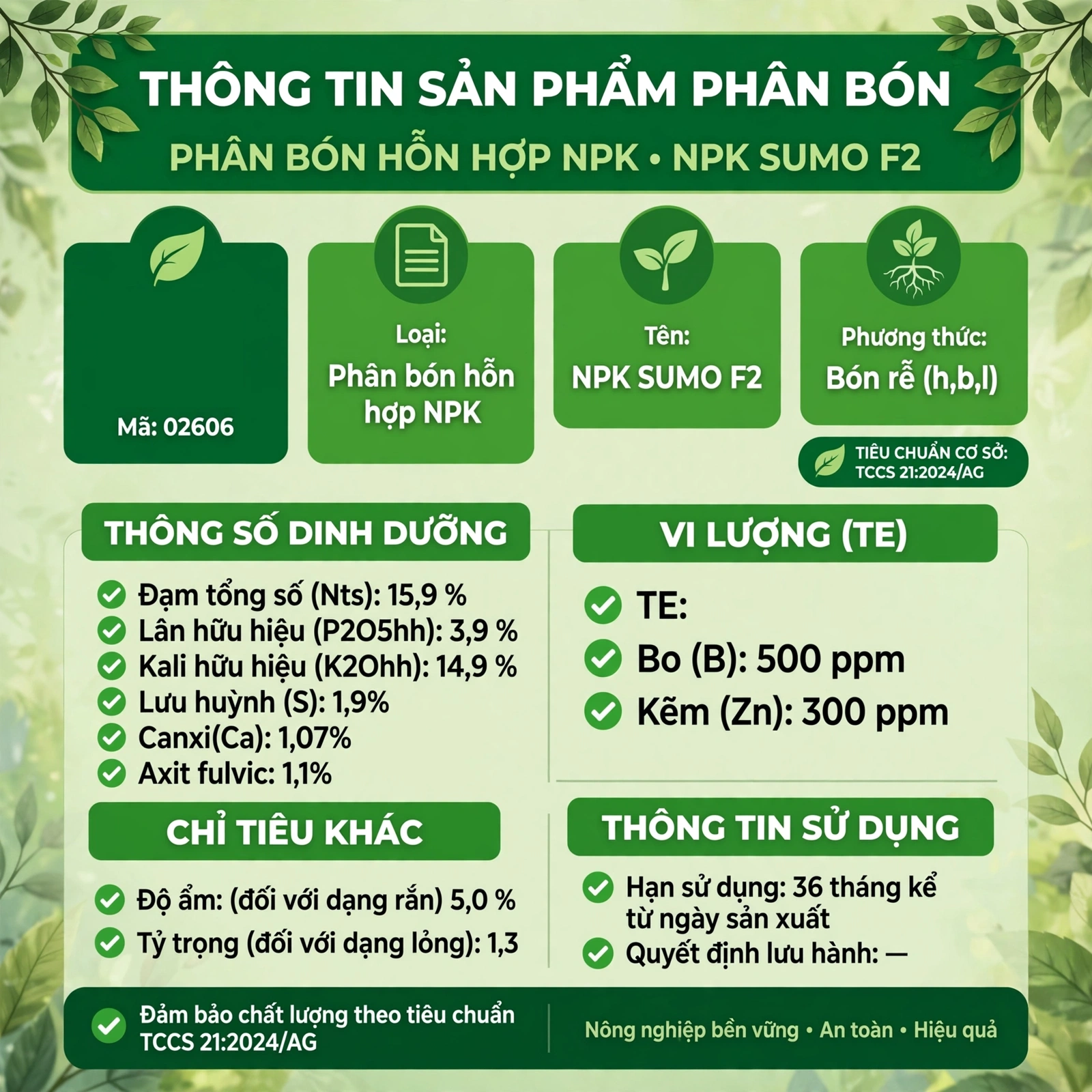 phân bón NPK bổ sung vi lượng TE