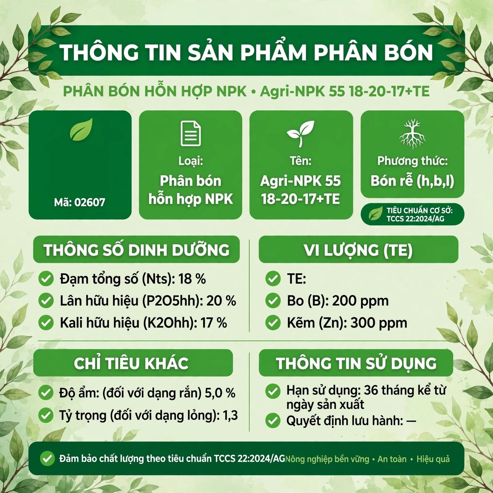 phân bón NPK bổ sung vi lượng TE