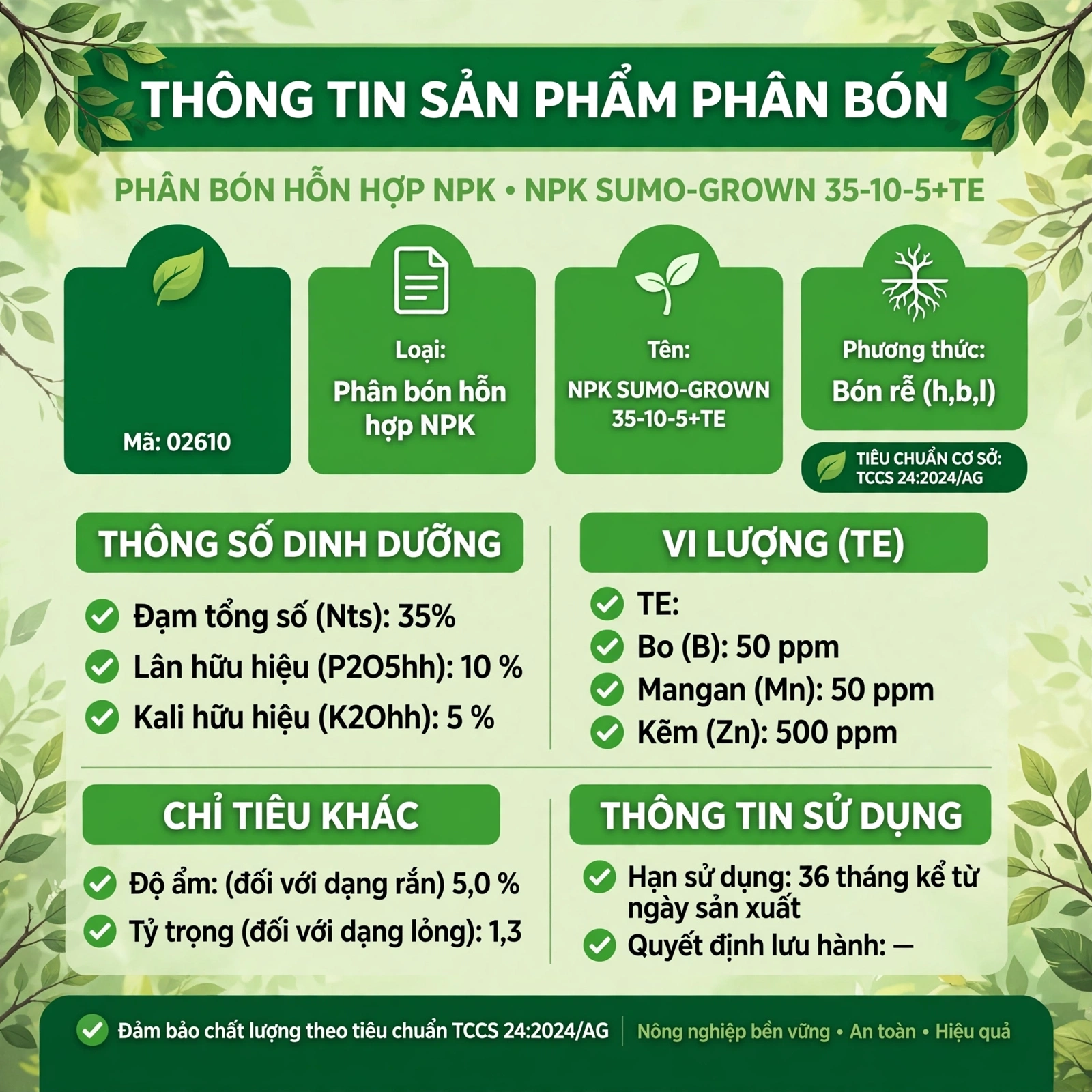 phân bón NPK bổ sung vi lượng TE