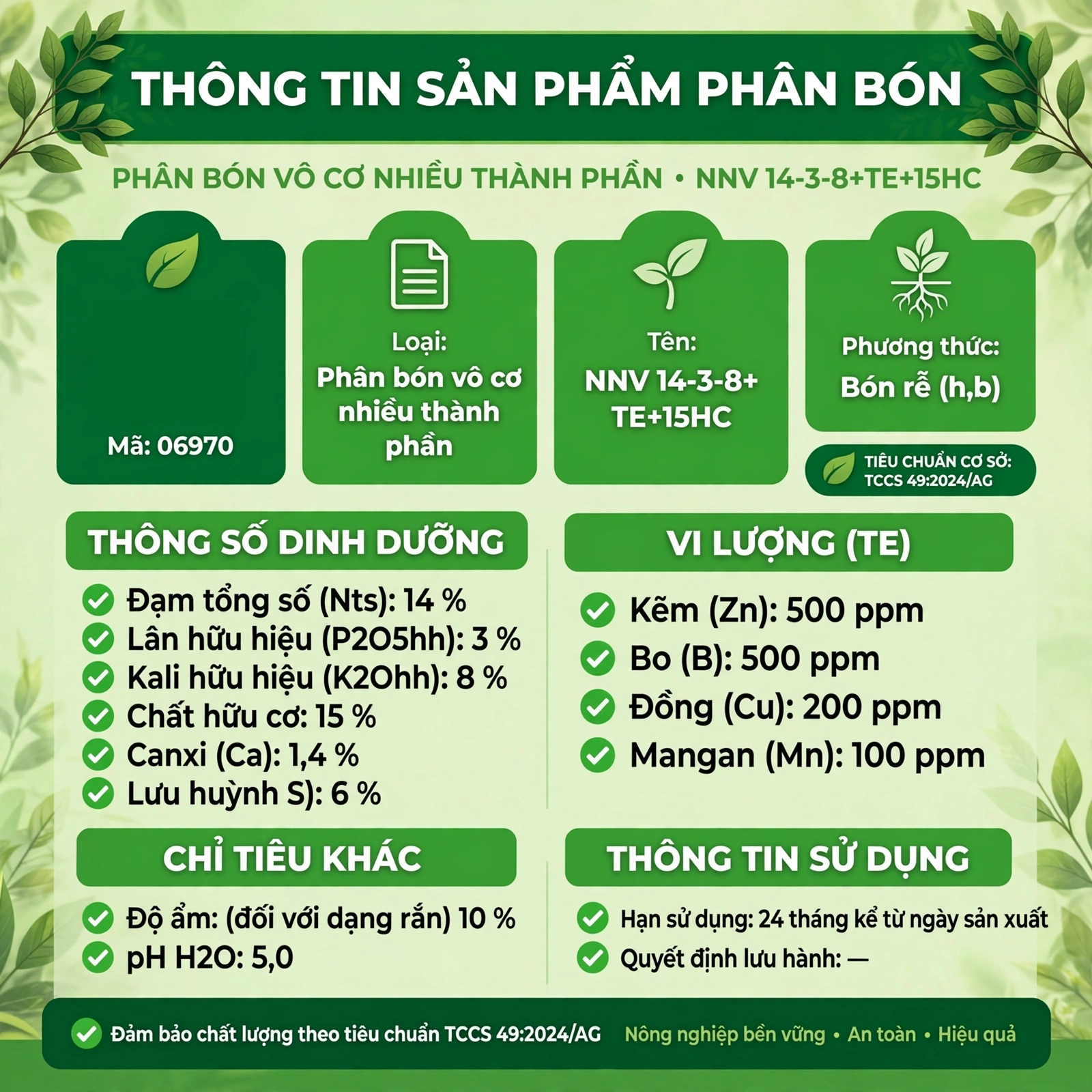 phân bón lá hữu cơ vi lượng NNV-FUMIN