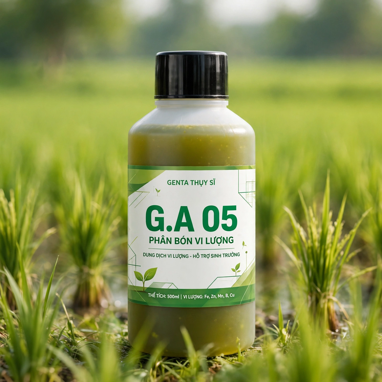 Hình ảnh chai phân bón vi lượng G.A 05 giàu kẽm và bo của Công ty Cổ phần Genta Thụy Sĩ