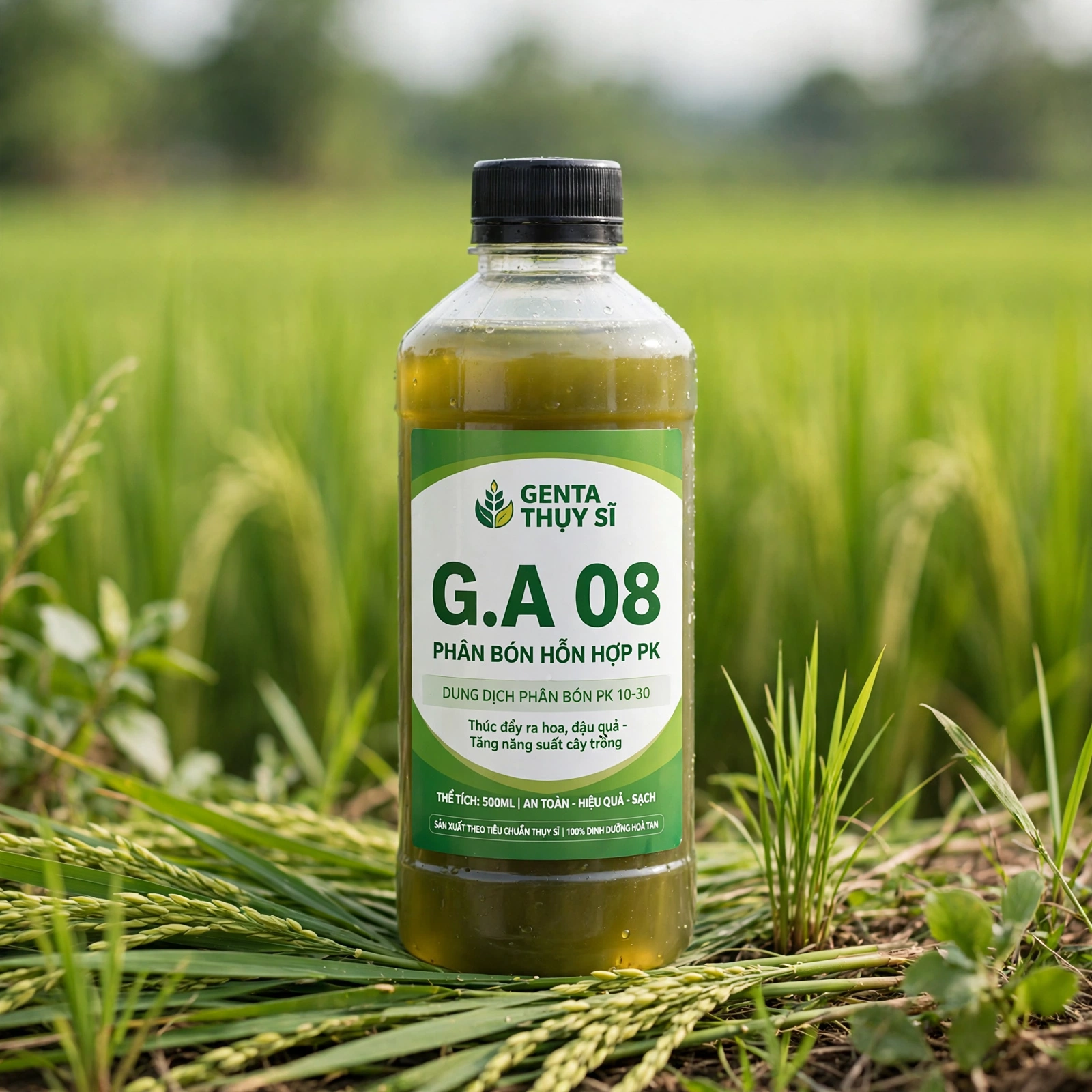 Hình ảnh chai phân bón hỗn hợp PK G.A 08 kali 22% của Công ty Cổ phần Genta Thụy Sĩ