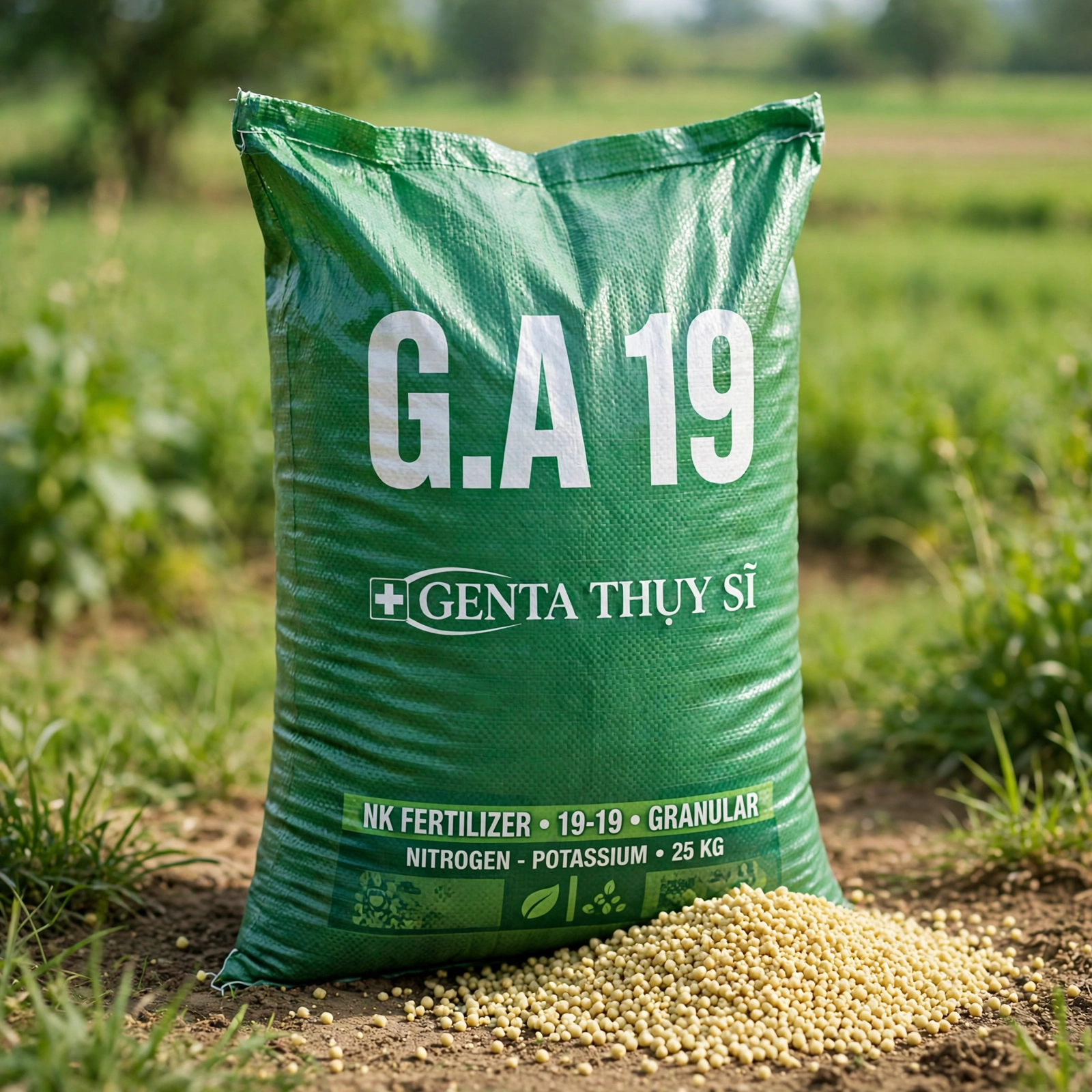 Bao phân bón hỗn hợp NK G.A 19 dạng bột hạt giàu kali của Công ty Cổ phần Genta Thụy Sĩ
